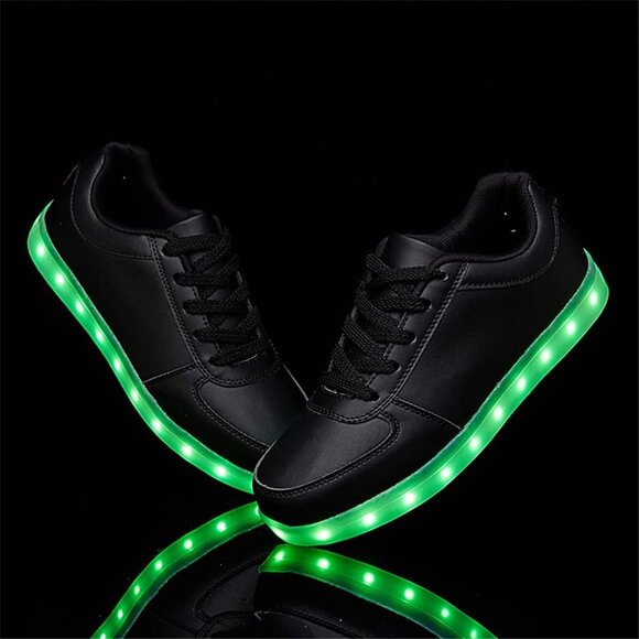 ⚡Unisex Black USB Charging Light Up Shoes Sports LED Dancing Sneakers Lace Up - Picture 4 of 8